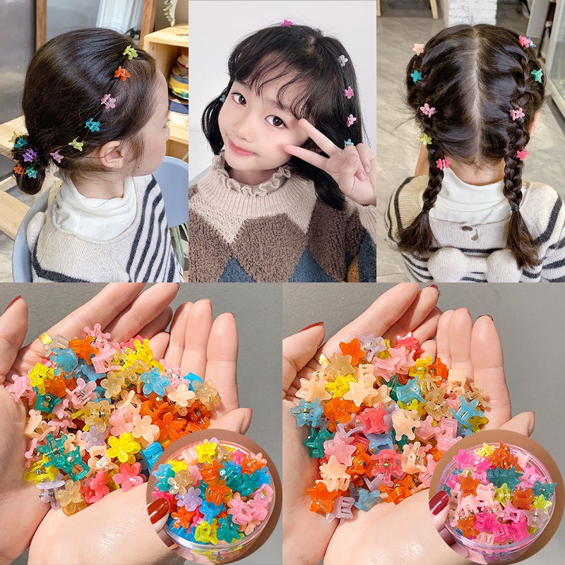 Set Kẹp Tóc Hình Hoa Mini Dễ Thương Xinh Xắn Phong Cách Hàn Quốc