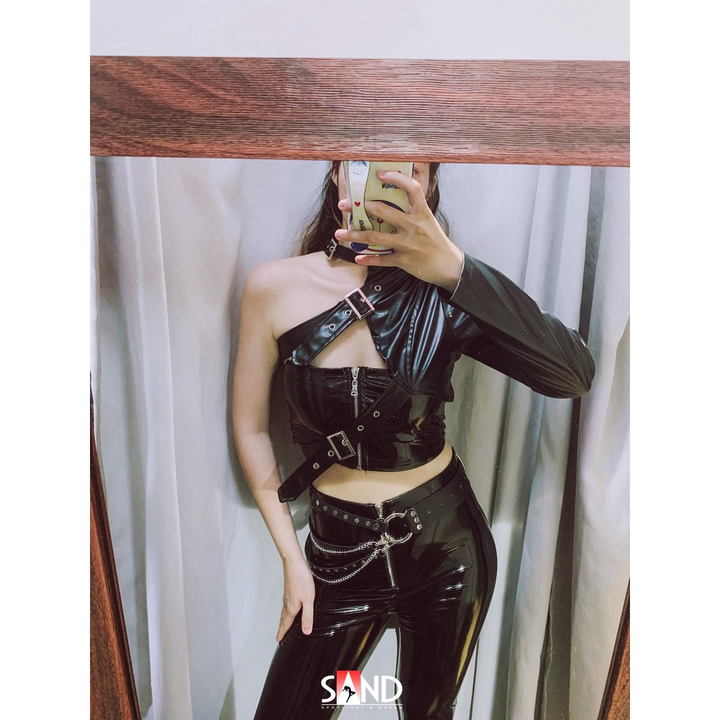 Cánh Tay Rời Da Một Bên Tay phối Chocker cổ cá tính form đẹp có 2 màu Đen và Nâu