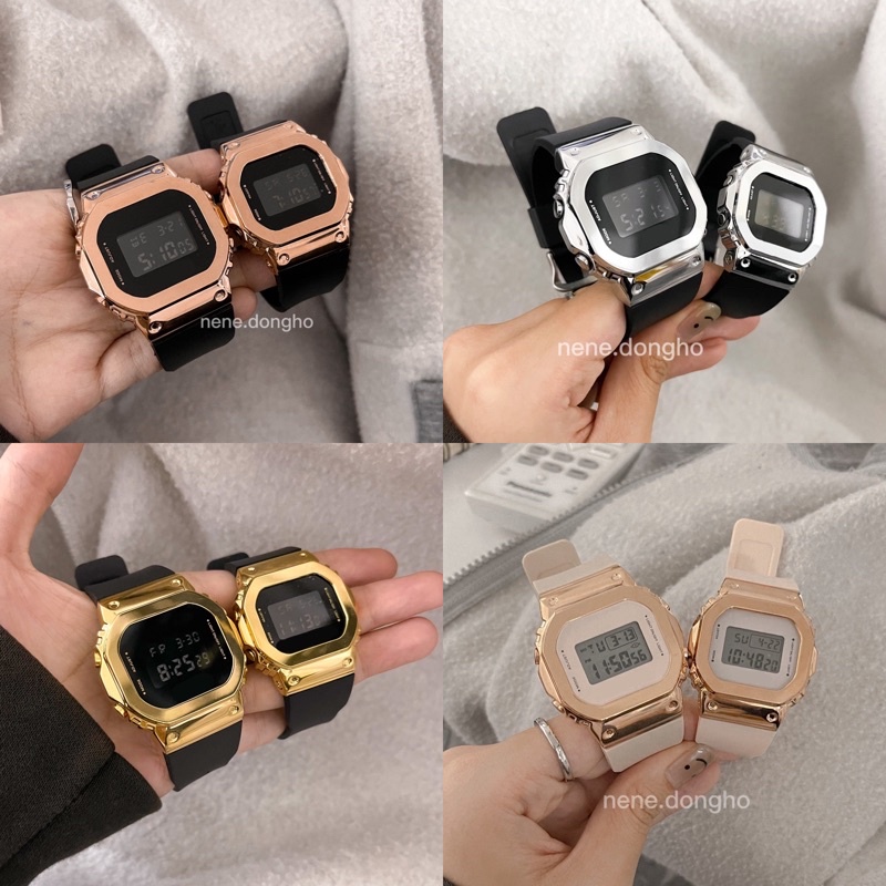 Đồng hồ SQUARE nam nữ dây cao su kiểu dáng sang trọng cho tuổi teen