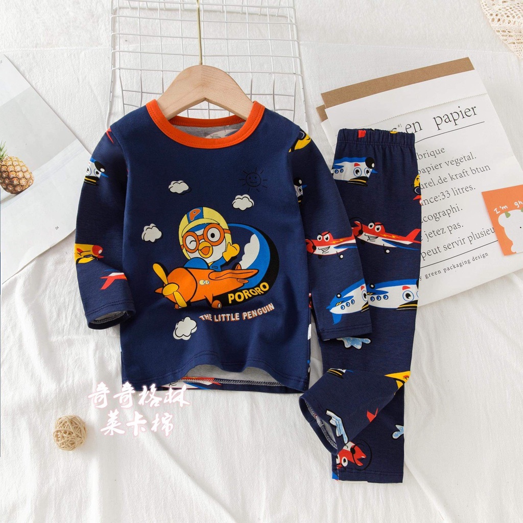 Đồ bộ bé trai quảng châu xuất hàn QIQI Quần áo trẻ em chất thun cotton cho bé trai từ