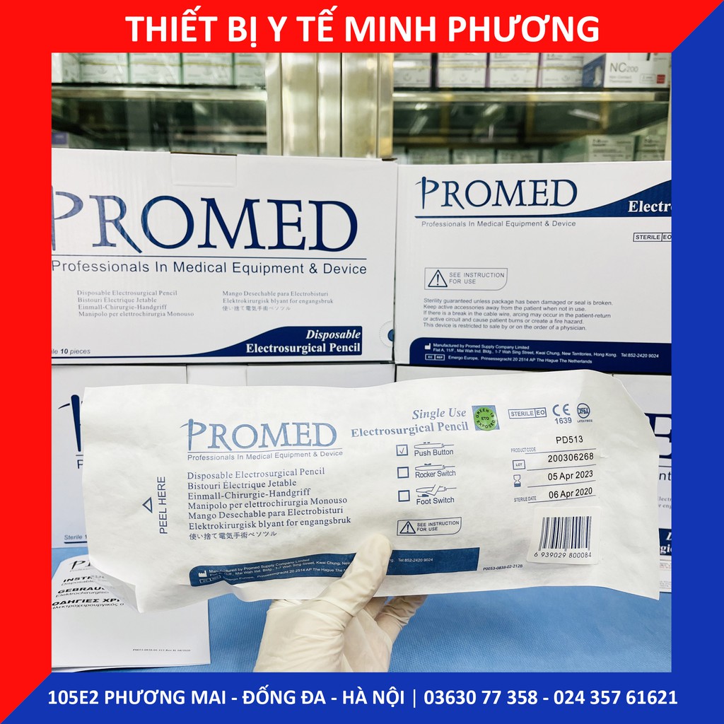 [CHÍNH HÃNG] Tay dao mổ điện dùng một lần PROMED mã PD513