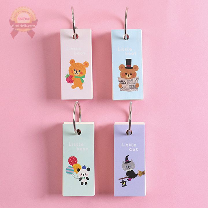 Flashcard lò xo học từ vựng ngoại ngữ tập đếm cho bé hình gấu cute