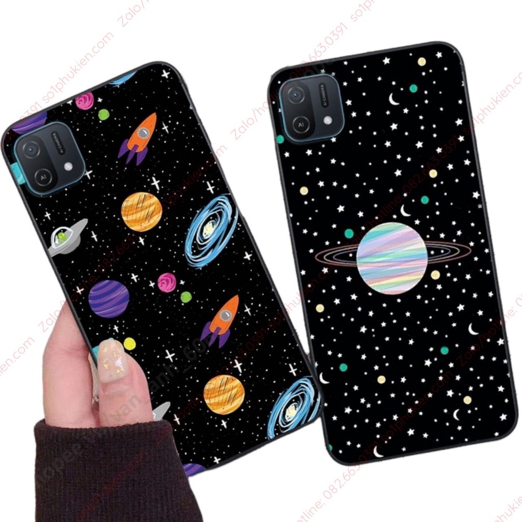 Ốp Oppo A16k dẻo in hình bầu trời, phi hành gia đẹp, sắc nét