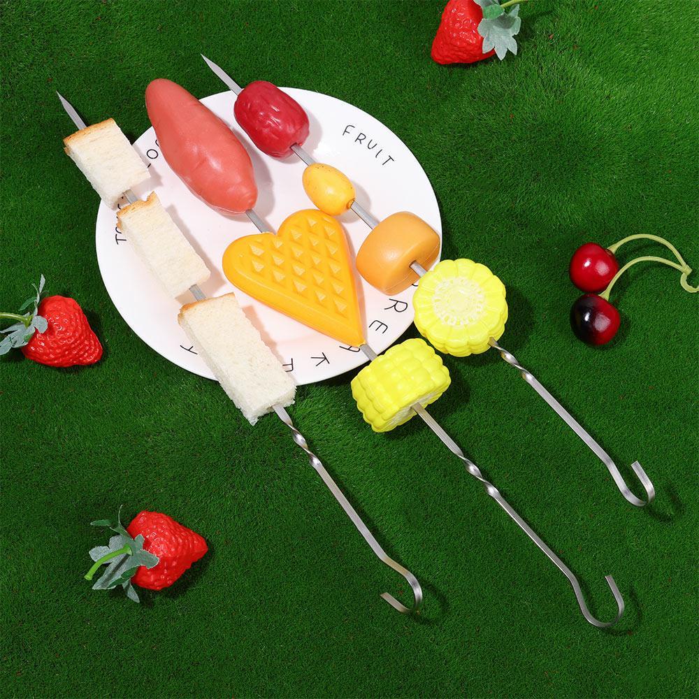 LEISURE Bộ 12 Xiên Thịt Nướng BBQ Bằng Kim Loại