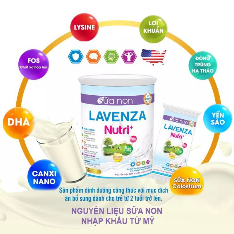 (MẪU DÙNG THỬ) 5 - 10 gói Sữa non Lavenza Nutri+ dinh dưỡng cho trẻ từ 2 tuổi trở lên