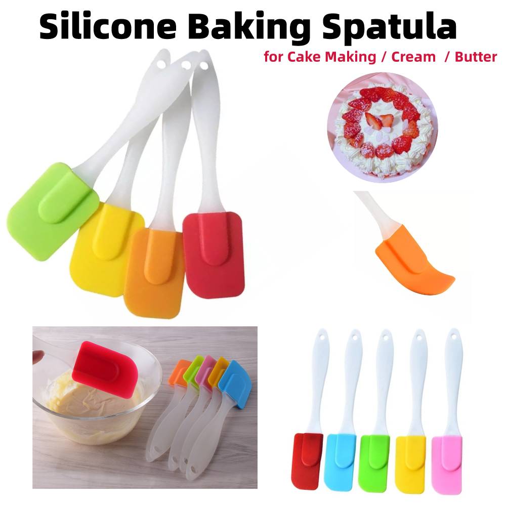 Bàn xẻng silicone không dính cán dài trộn bột làm bánh chống nhiệt độ cao