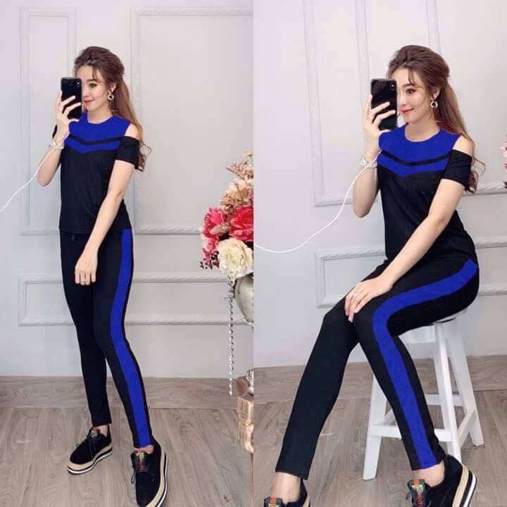 SÉT BỘ COTTON TRỄ VAI PHỐI SỌC SIÊU ĐẸP