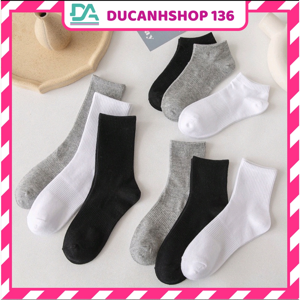 Tất vớ nam nữ chất liệu vải Hàn co giãn bốn chiều, kiểu dáng trơn phong cách hiện đại