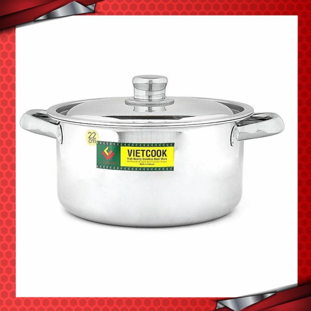 Nồi inox Vietcook nắp inox 3 đáy- size 16cm