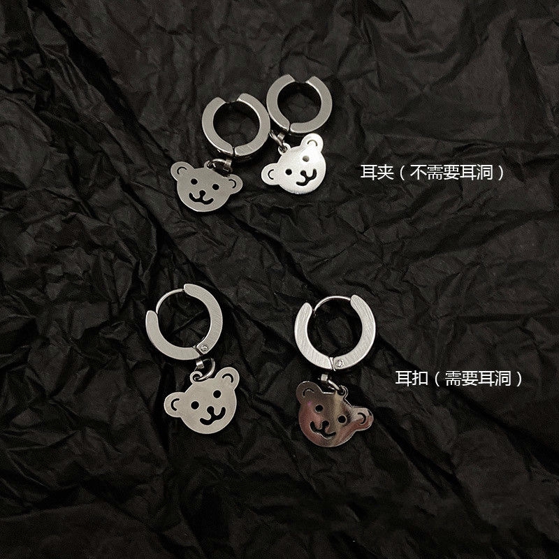 Khuyên tai dạng kẹp hình gấu xinh xắn 22466
