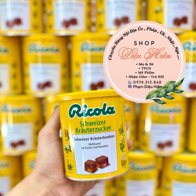 Kẹo ngậm ho thảo mộc Ricola Đức