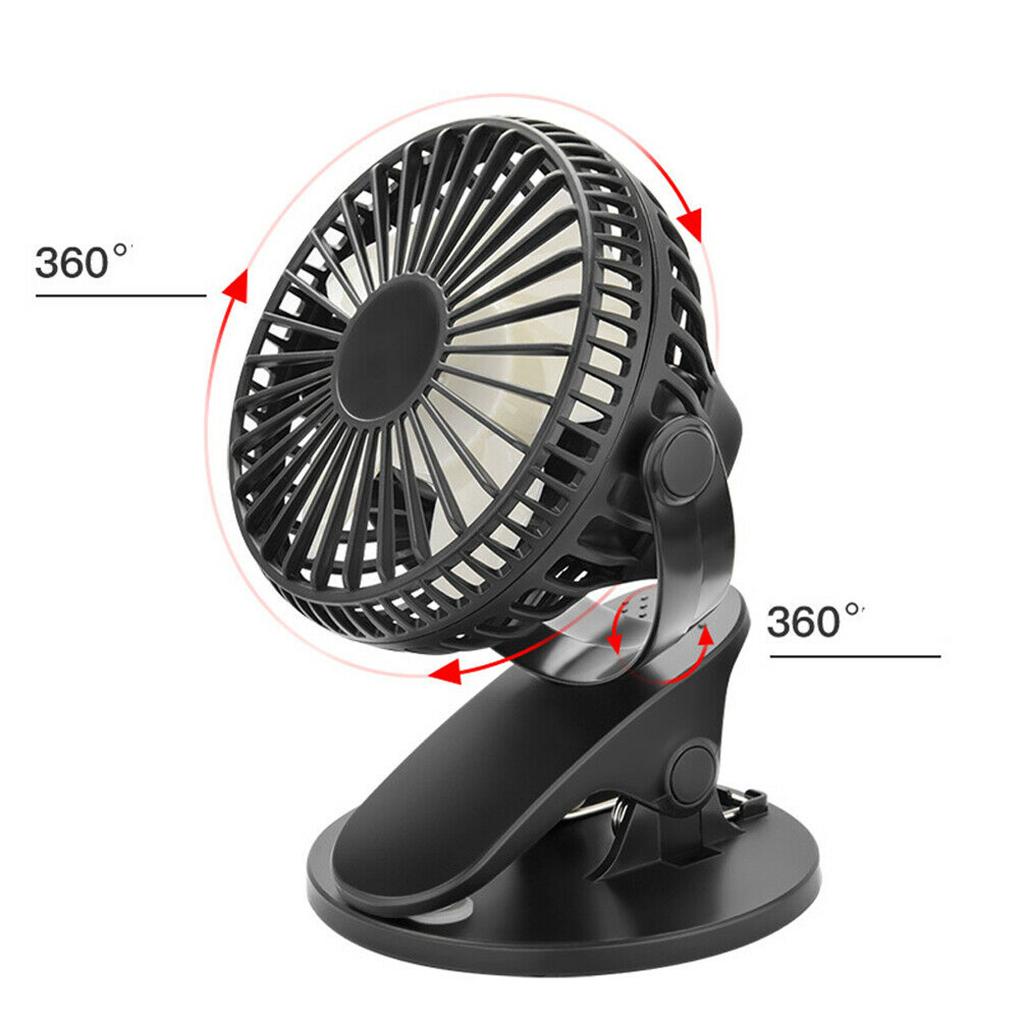 Quạt Điện Để Bàn Mini Ít Ồn Xoay 360 Độ Có Kẹp Tiện Dụng Cho Học Sinh