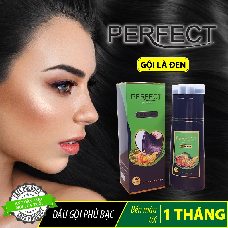 Dầu Gội Phủ Bạc Thảo Dược Gội Là Đen Perfect Hong Kong Chính Hãng chai 400ml
