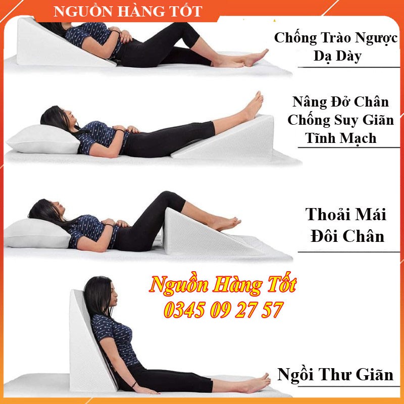 Gối Chống Trào Ngược Dạ Dày Ợ Nóng HARU 60x60x26cm - BH 12 Tháng