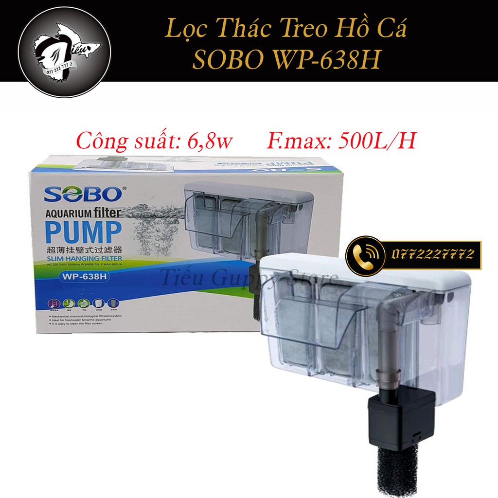 Lọc Thác Treo Thành Hồ Cá chuyên dụng SOBO WP 618H, WP 628H, WP 638H