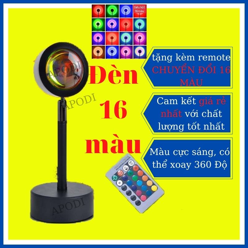 Đèn Hoàng Hôn 16 Màu Có Remote Điều Khiển Màu Đèn Tik Tok Sống Ảo 😍 có điều khiển chuyển màu 😍