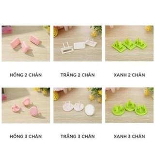 Bịt ổ điện 2 chân 3 chân cao cấp chống giật nhỏ gọn chắc chắn bảo vệ an toàn cho bé AT01  1KT
