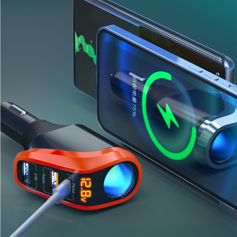 Tẩu Sạc Nhanh 278W QC4.0 / 3.0 USB Type-C PD 12-24V Cho Điện Thoại