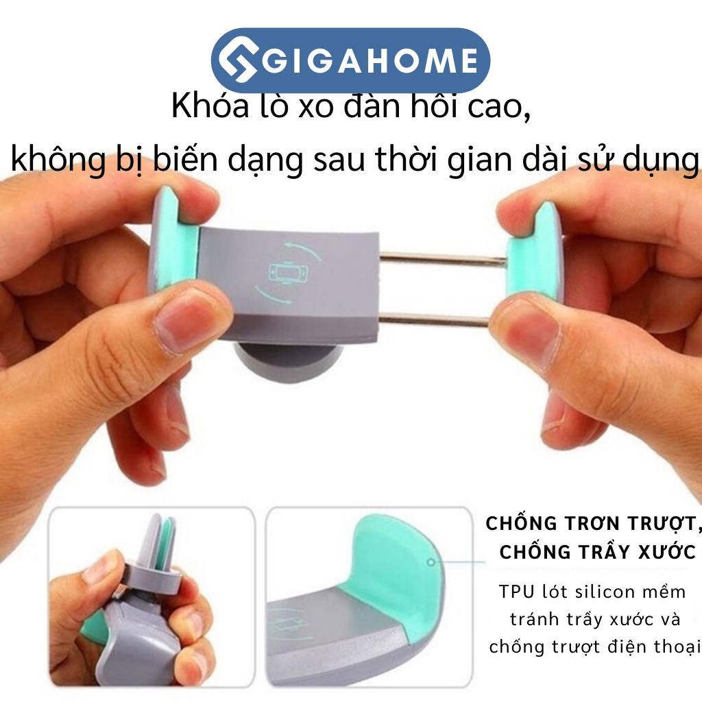 Giá Đỡ Điện Thoại Trên Ô Tô Gắn Cửa Gió Điều Hòa GIGAHOME Kẹp Chắc Chắn, Xoay 360 Độ 10519