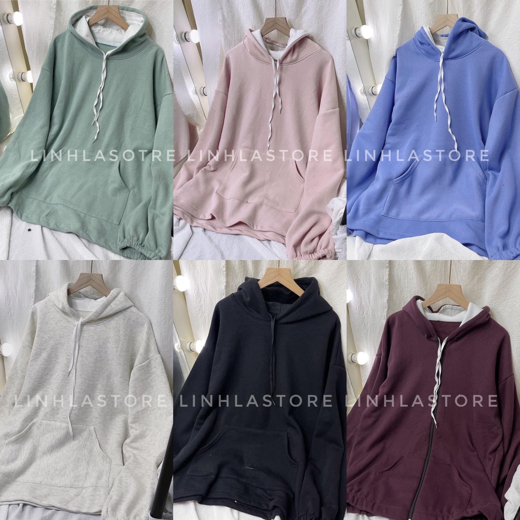 Áo Hoodie Nỉ Bông Dáng Rộng  [FS] Mặc thoải mái tay cánh dơi HỒNG XANH XÁM ĐEN phong cách Hàn Ulzzang