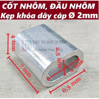 Cốt nhôm đầu nhôm khóa dây cáp [ Ø 2mm ]
