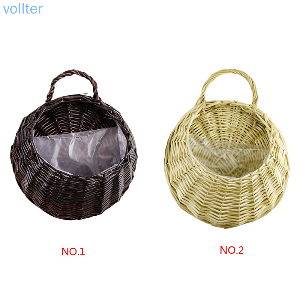 Giỏ rơm sợi mây cắm hoa trang trí vườn/nội thất