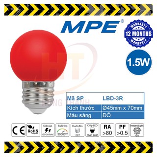 Bóng LED Bulb trái chanh MPE 1.5W – Màu Đỏ