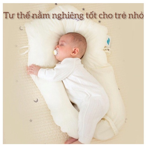 Gối Ôm Chữ U Cho Bé Chống Méo Đầu, Giật Mình Chất Cotton Siêu Mềm Mát