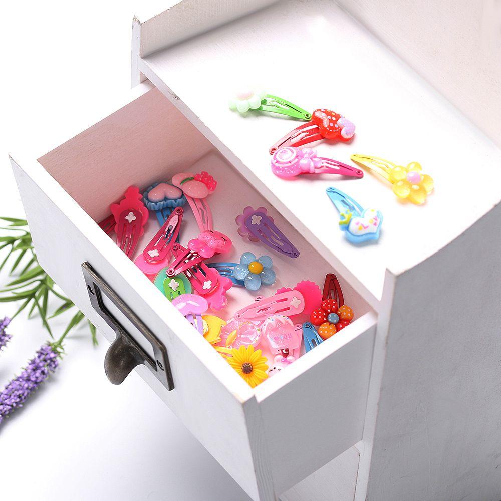 Set 10 / 20 Kẹp Tóc Hình Hoa Hoạt Hình Nhiều Màu Sắc Cho Bé Gái