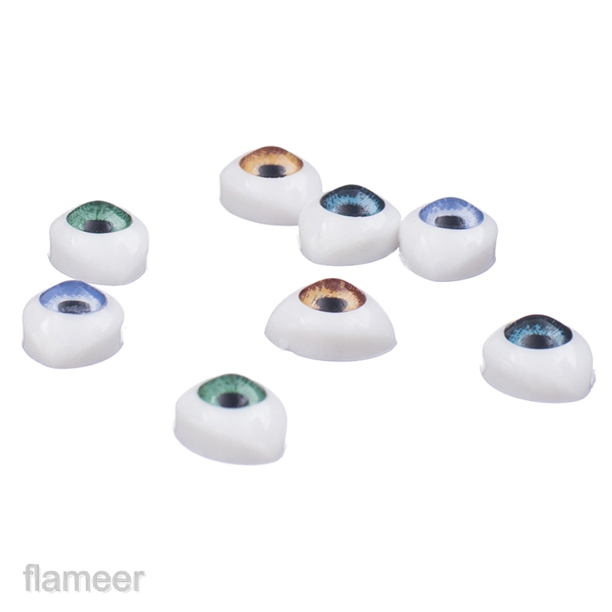 Bộ 8 Mắt Nhựa Oval Rỗng 4 Màu Kích Thước 5mm Dùng Làm Mặt Nạ Búp Bê DIY