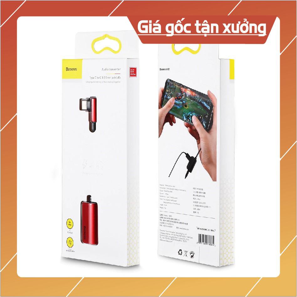 Đầu chuyển adapter Type-C sang jack tai nghe Audio 3.5mm & PD Type-C hiệu Baseus L45 dành cho game thủ - Hàng chính hãng