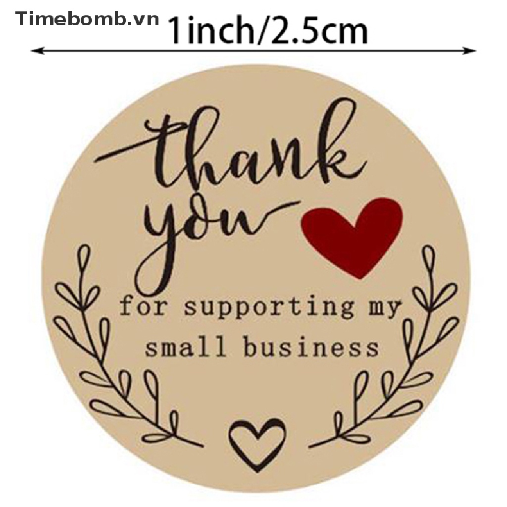 Set 500 Miếng Dán Tròn In Chữ Thank You Trang Trí Thủ Công