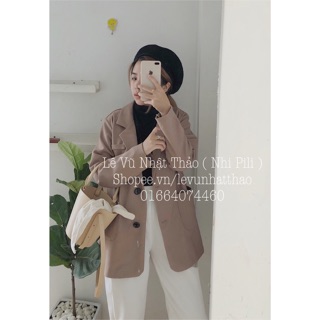 Blazer be 2 túi thiết kế .