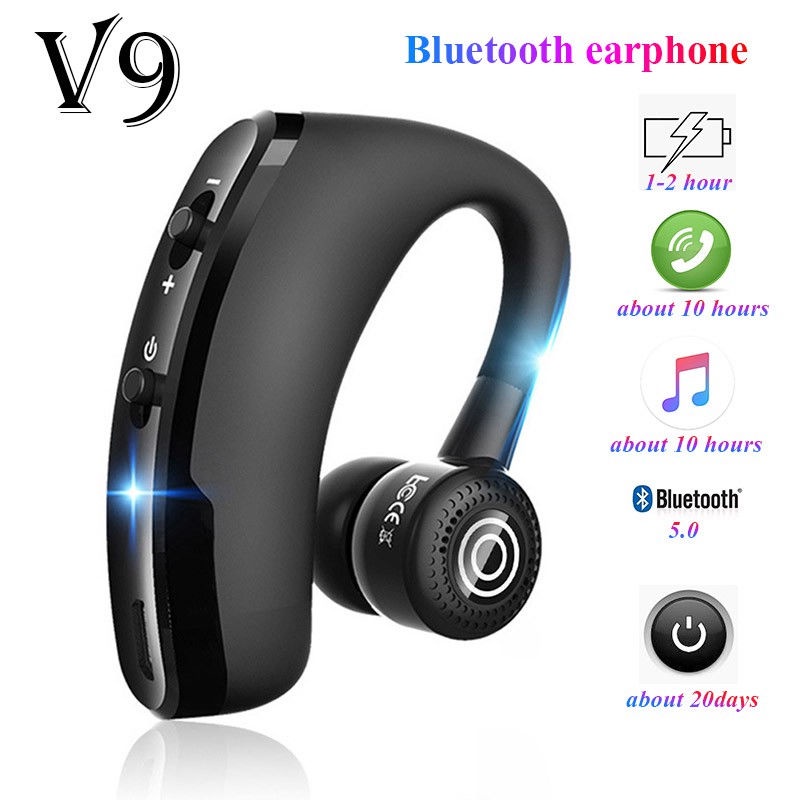 Tai nghe không dây V9 Bluetooth 5.0 tích hợp mic thích hợp cho Android IOS