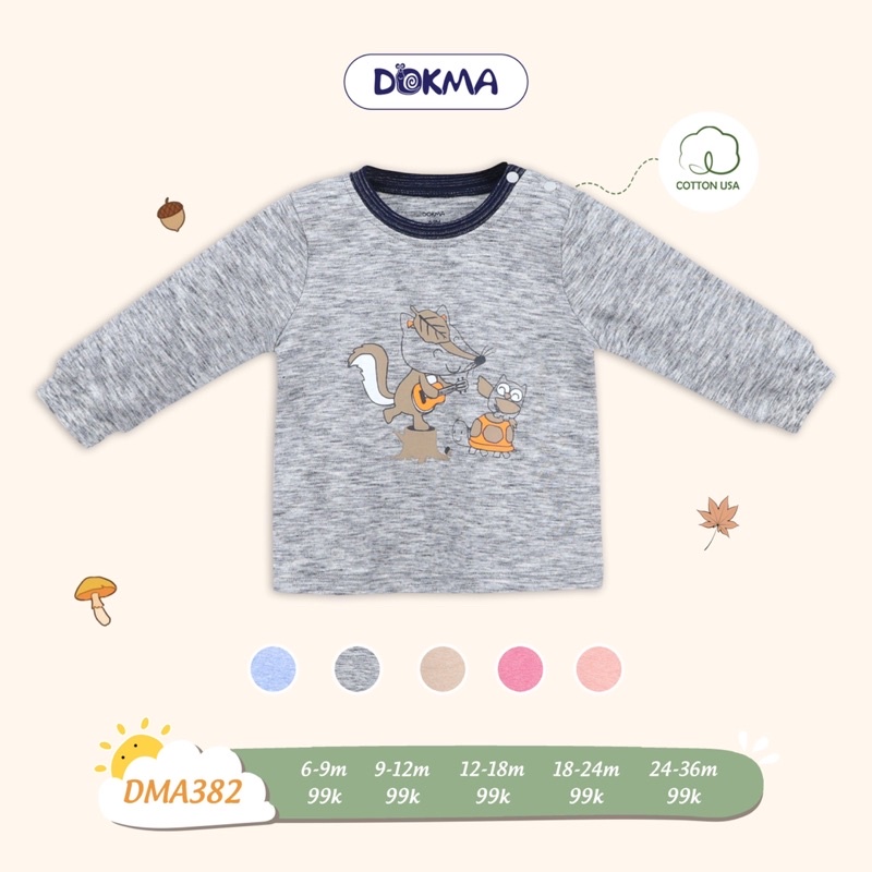 Áo dài tay Dokma cho bé 6-36m DMA382