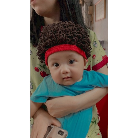 Mũ len tóc xù cho bé