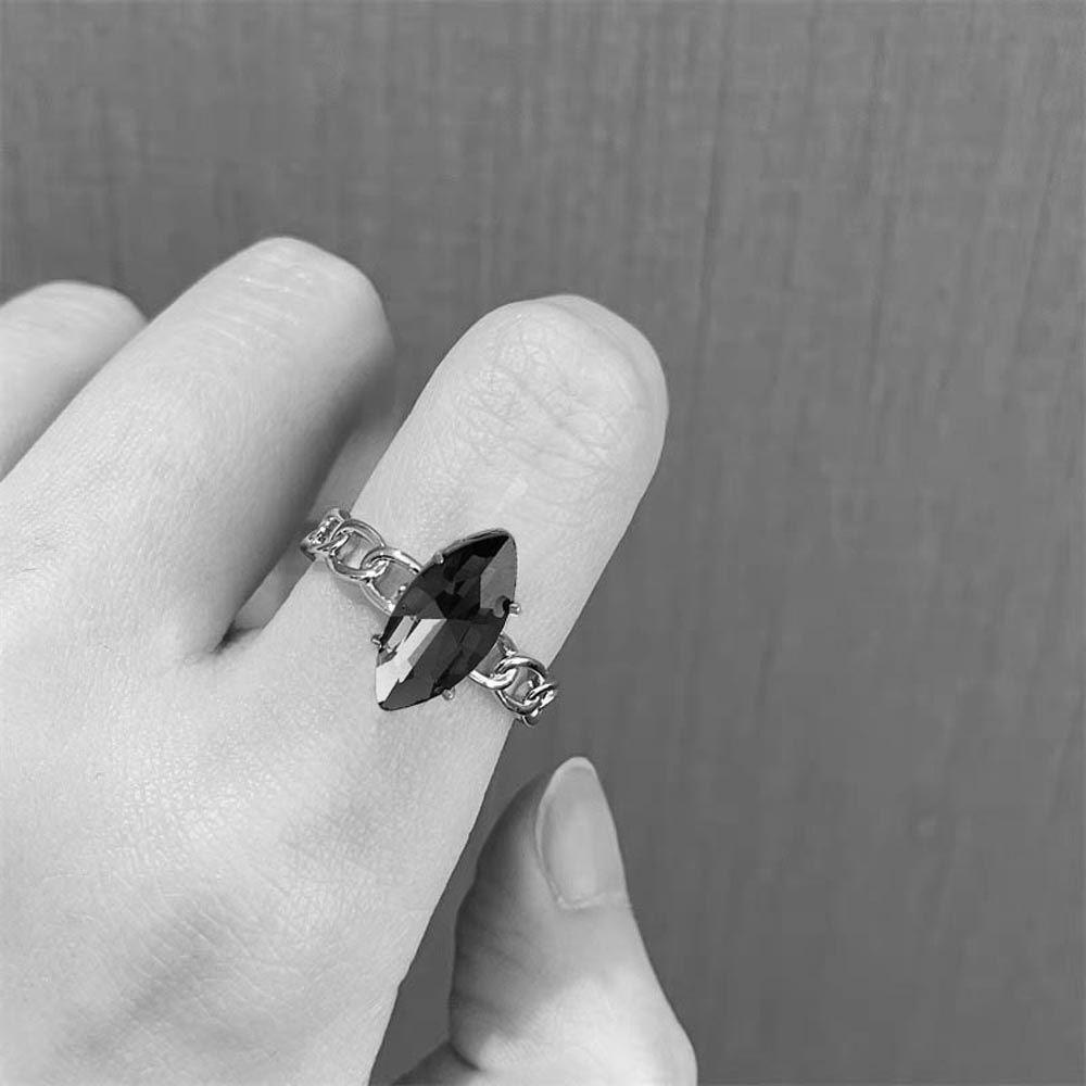 Nhẫn Hở Hình Vuông Màu Xanh Lá Phong Cách Vintage Dành Cho Nữ
