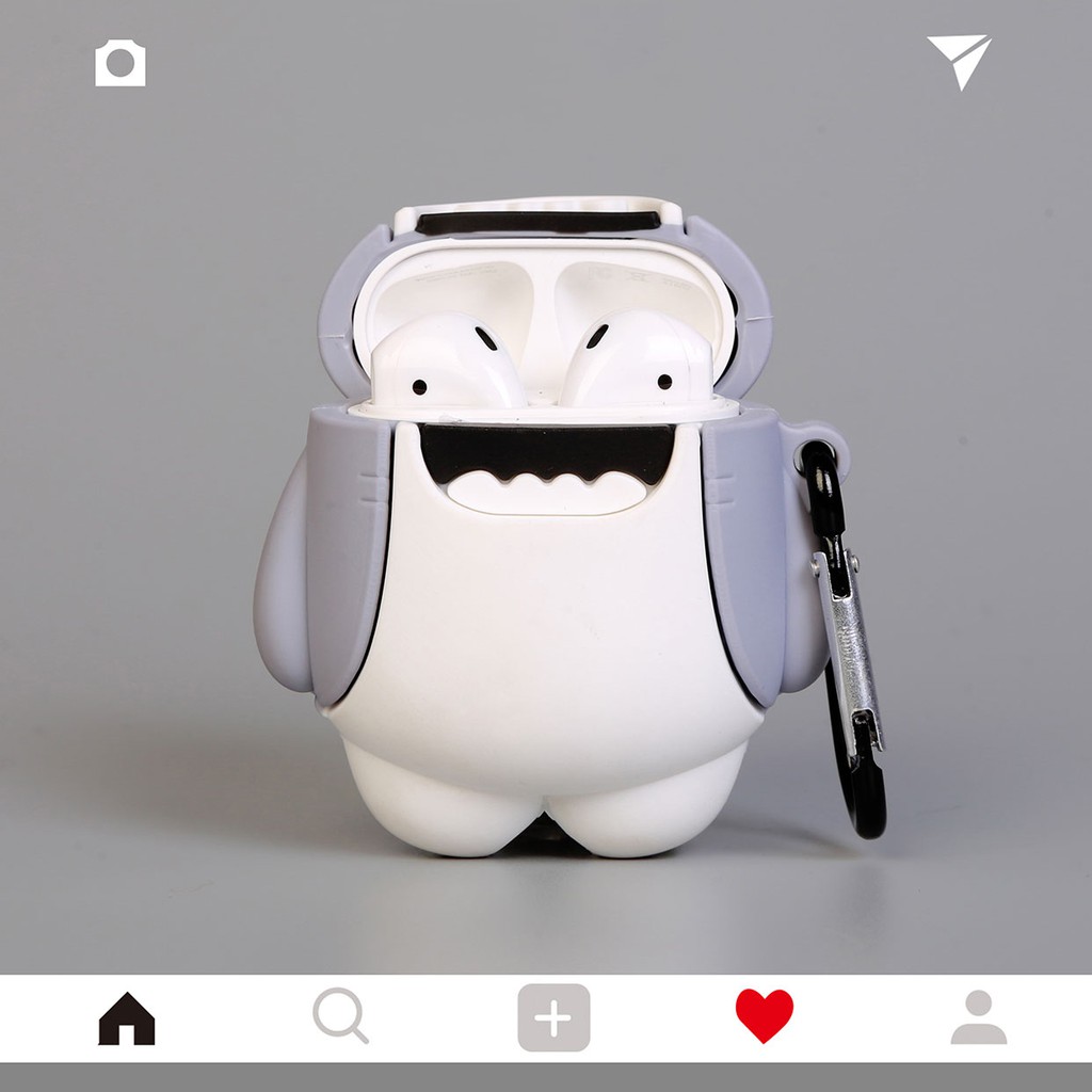 Vỏ Ốp Case Airpod Airpods bảo vệ bao đựng tai nghe không dây bluetooth hình cá mập Lovely Shark Pro/2/i12/tws - Lala17