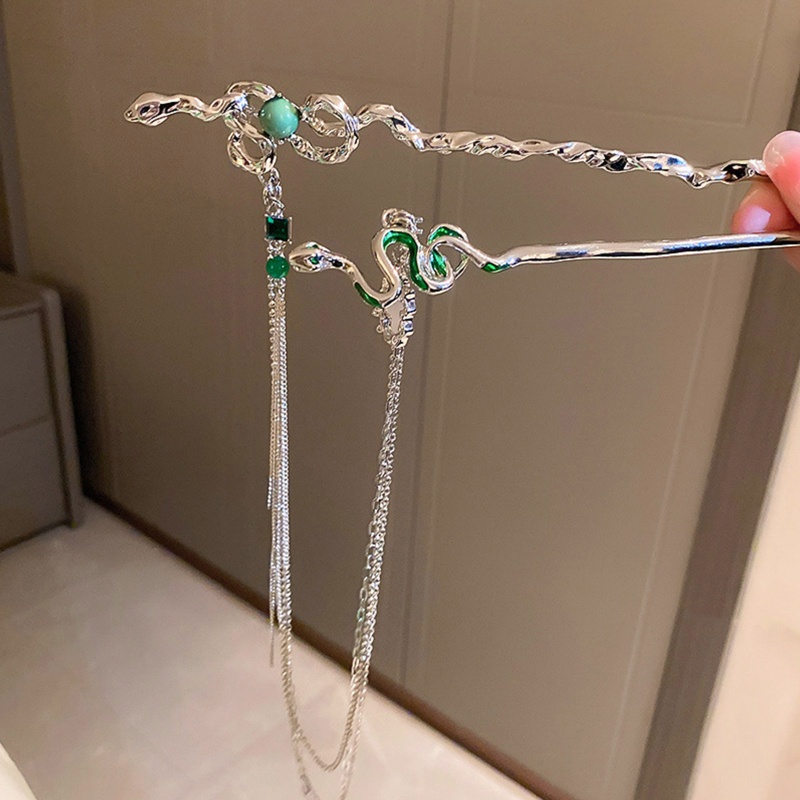 Trâm Cài Tóc Hình Rắn Bằng Hợp Kim Có Thể Tháo Rời Phong Cách Cổ Điển Cho Nữ