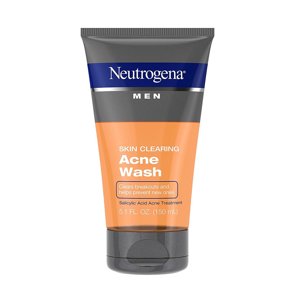 Sữa rửa mặt ngừa & giảm mụn cho nam Neutrogena Men’s Skin Clearing Acne Face Wash 150ml (Mỹ)