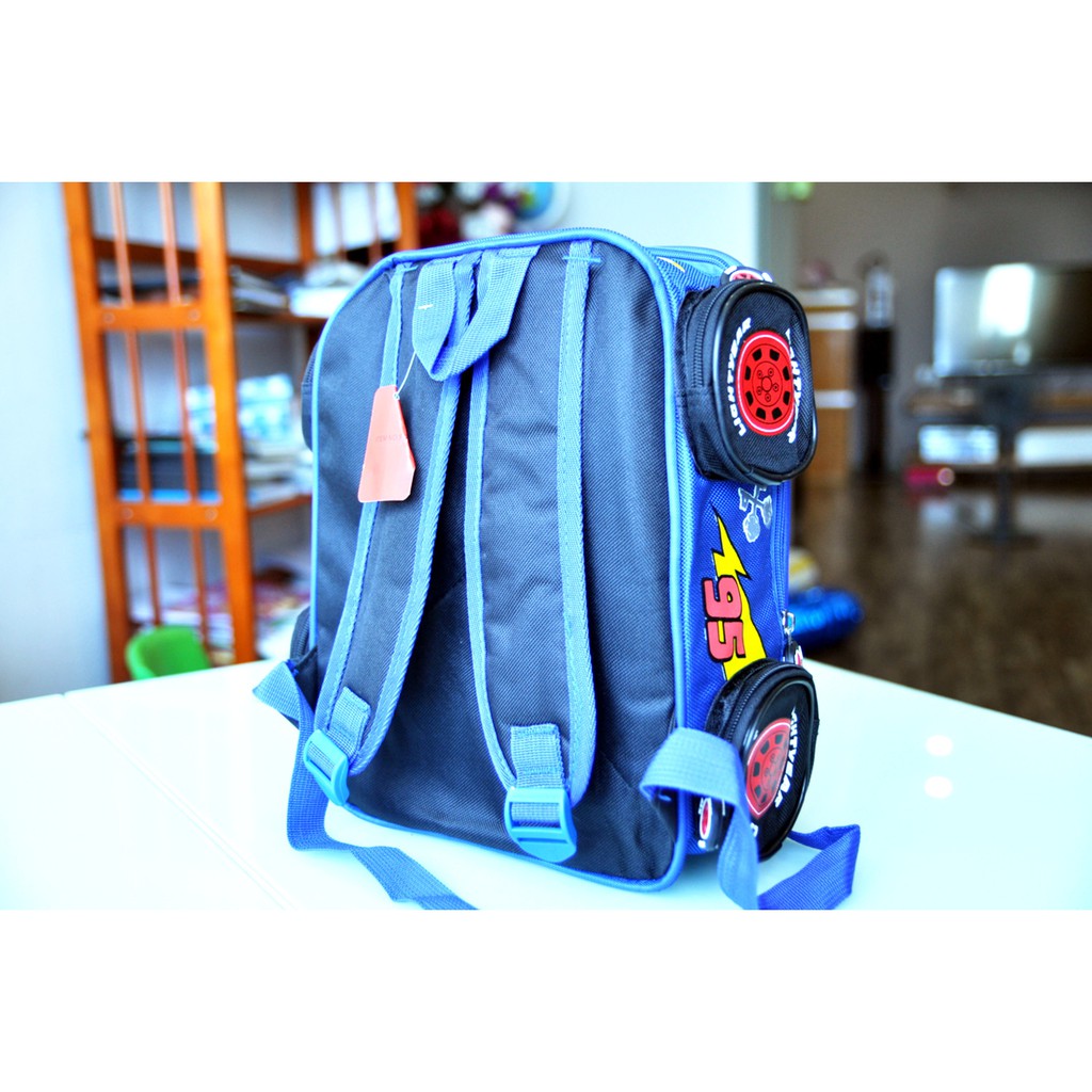 Ba lô bé trai MCqueen F5 cho bé mẫu giáo màu xanh - Balo trẻ em