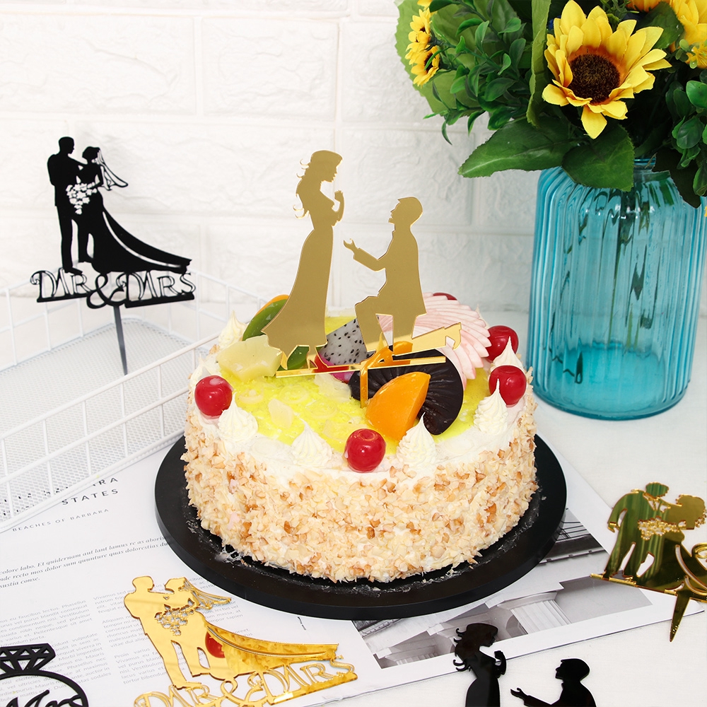 lontime Valentine's Day Cake Topper Wedding Cake Topper Romantic Marriage Party Supplies