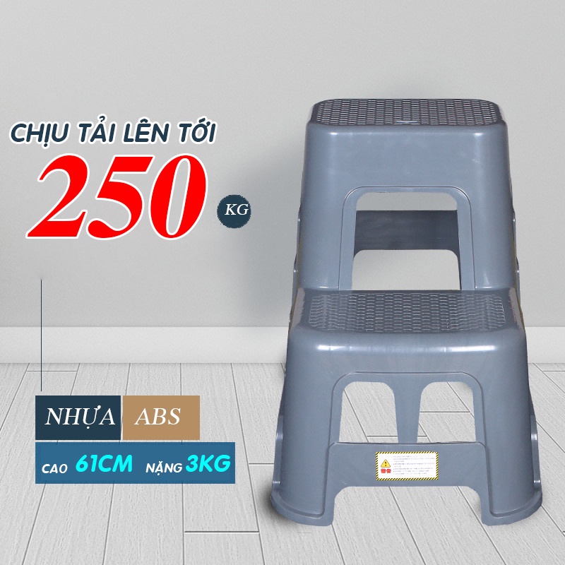 Ghế nhựa 2 bậc/tầng siêu bền 61cm - ghế nhựa chăm sóc xe