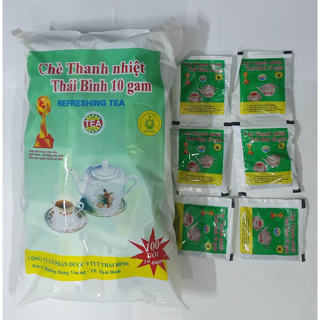 Chè Thanh Nhiệt Thái Bình Túi 100 gói Giúp Giải Nhiệt Thanh Lọc Cơ Thể Nhuận Tràng Giảm Táo Cho Giấc Ngủ Sâu
