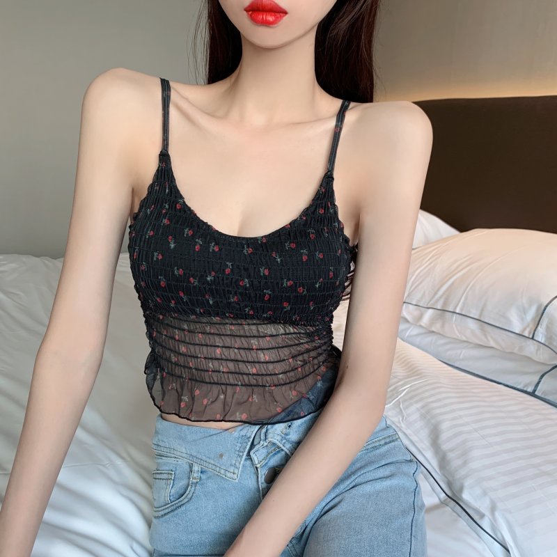 Áo bra hoa nhí xinh xắn chun lưng, mẫu mới nhất 2022 ms891