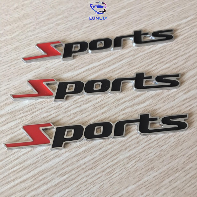 Tem dán chữ sport kim loại gắn trang trí ô tô xe máy