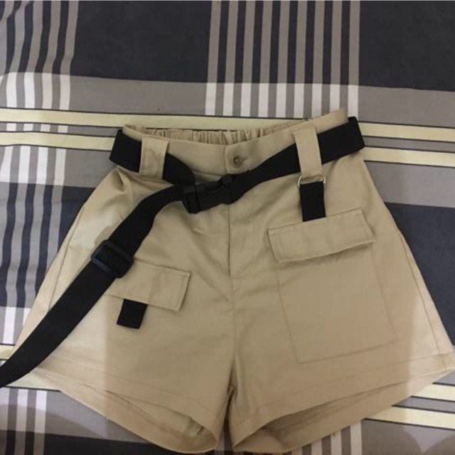 Quần SHORT KAKI SAFARI TÚI HỘP Đen Ulzzang Nữ (Kèm THẮT LƯNG) 1hitshop | BigBuy360 - bigbuy360.vn