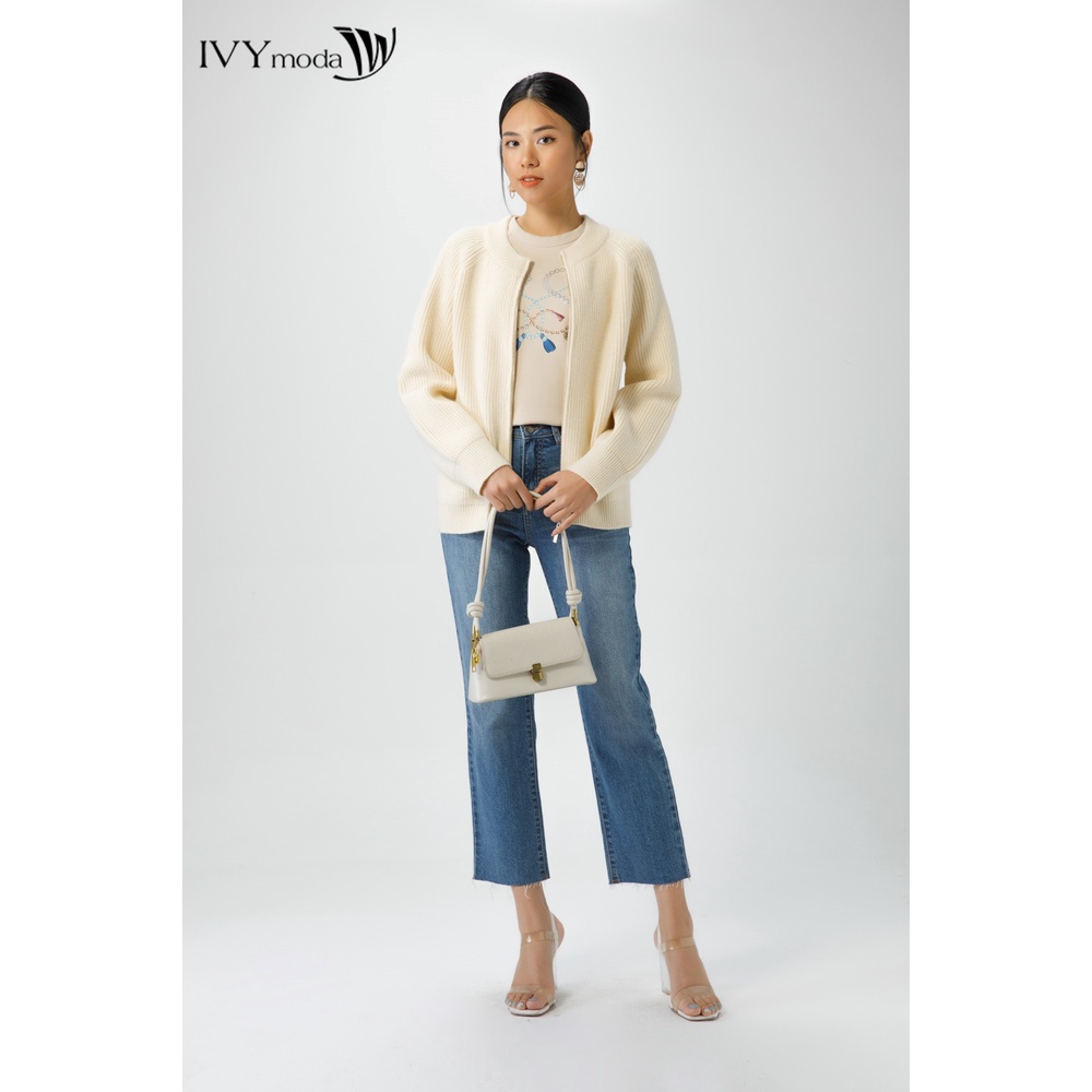 Áo khoác len nữ cổ tròn IVY moda MS 77B8902