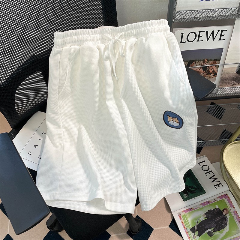 Set đồ nam nữ form rộng unisex, áo polo cúc cài thêu logo mèo kèm quần short đùi chất liệu cotton tổ ong