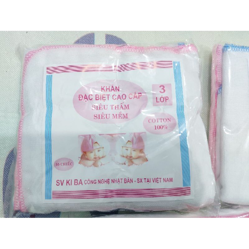Khăn sữa Kiba 2 lớp, 3 lớp, 4 lớp mềm mại an toàn cho bé (10 khăn)
